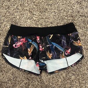 Women's Black Floral Athletic Shorts